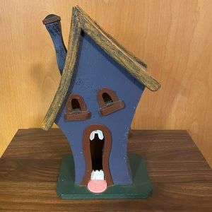 Painted Wooden Haunted House Halloween Decor